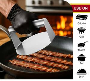 Juego de Utensilios <span class=keywords><strong>para</strong></span> Barbacoa de Acero Inoxidable, Prensa <span class=keywords><strong>para</strong></span> <span class=keywords><strong>Hamburguesas</strong></span> de Metal de 2 mm <span class=keywords><strong>para</strong></span> Exteriores, Campamentos, Fiestas, Prensa <span class=keywords><strong>para</strong></span> <span class=keywords><strong>Hamburguesas</strong></span> de Carne - Product Image 6