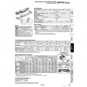 Cilindro sin vástago de SMC Pneumatics, categoría de producto articulado mecánicamente con el - Product Image 1