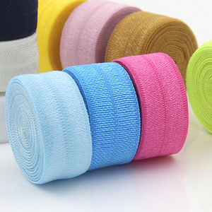 Đầy Màu sắc 15mm đàn hồi ràng buộc ban nhạc xuống áo khoác Cuff thiên vị băng sáng bóng gấp trên đàn hồi cho quà tặng vải cho mũ nón tóc quan hệ - Product Image 2