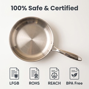 Sartén Antiadherente <span class=keywords><strong>de</strong></span> <span class=keywords><strong>Titanio</strong></span> 430 <span class=keywords><strong>de</strong></span> 3 Capas, Personalizada OEM, con Interior Martillado para Inducción, Vajilla <span class=keywords><strong>de</strong></span> <span class=keywords><strong>Titanio</strong></span> al por Mayor para Hoteles y Restaurantes - Product Image 2