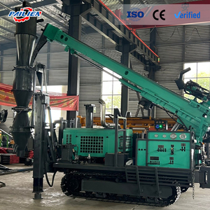 מכונת קידוח בארות מים פנאומטית הידראולית זחלית עם הרמה בגז, סירקולציה הפוכה של אוויר ומערכת בקרה מרחוק - Product Image 2