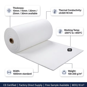 Couverture en aérogel de silice composite ignifuge de haute qualité, 96%-97% d'hydrophobie, pour l'isolation thermique des bâtiments, garantie 1 an - Product Image 1