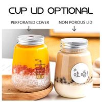 Bouteille en plastique transparente personnalisée, innovante, jetable, en PET/PP, grande capacité, pour boissons froides, boba, thé au lait, thé au citron, avec poignée