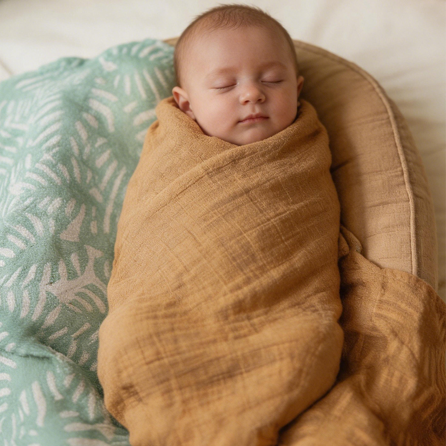 Breathable Double Layer Thin Bamboo Cotton Baby Swaddle Lightweight Quick Dry Muslin Wrap For Hot Summer And Sensitive Skin