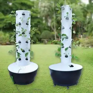 2023 Searea Vertical Farming 45 Plants Sites Vertical Hydroponic system Tower with Pump and Movable Water Tank