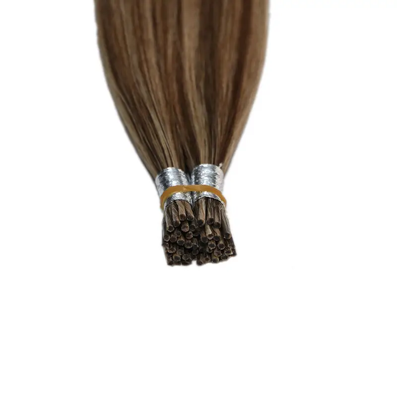 Vente en gros Extensions de cheveux humains à double étirage à cuticule préliée Remy alignée Kératine U Flat I Tip Bâton de cheveux humains vierges