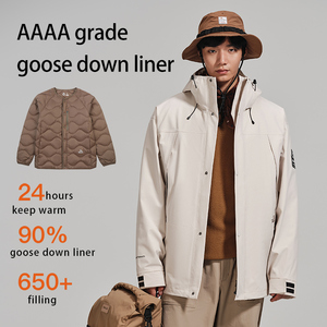 PELLIOT 3 en 1 650 Doublure en Duvet d'Oie Grande Taille <span class=keywords><strong>Randonnée</strong></span> Extérieur Hiver Homme et <span class=keywords><strong>Femme</strong></span> Veste Imperméable Manteaux - Product Image 3
