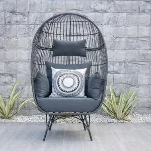 Patio Garden Hotel Pool Furniture Egg Chair Outdoor Wicker Rattan Chair With Cushions