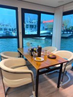 Bateau-maison de luxe de 12 m pour 16 personnes avec cuisine, climatisation et terrasse en aluminium pour loisirs