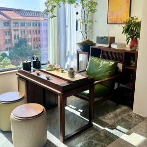 Chinese Zen Tea <b>Table</b> Set Ebony Wood Storage Solid Wood Brewing Tea Cabinet For Living Room Office - Product Image 4
