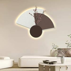 <span class=keywords><strong>Arte</strong></span> Decorativo de Pared de Estilo Crema, Ecológico, Resistente al Agua, con Diseño de Piedra Arenisca, Pintura de Fondo para <span class=keywords><strong>Restaurante</strong></span>, Diseño de Lámpara con Planta Verde - Product Image 5