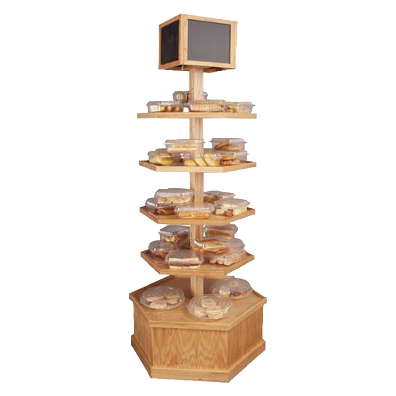 Apache Heavy Duty Wood Supermarket Cake Display Rack for Bakeries Modern Floor Stand — view 6