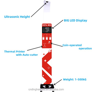 Hochwertige digitale Ultraschall-Höhen-und Gewichts mess maschine Fabrik Großhandel Münz betriebenes Krankenhaus - Product Image 2