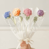 Roses tricotées pour la Saint-Valentin et la fête des mères, fleurs au crochet, fleurs en fil faites à la main, fleurs artificielles, cadeaux