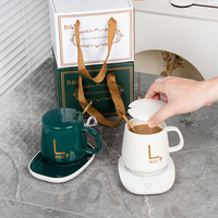 Ensemble Chauffe-Tasse et Coussin Chauffant en Céramique Intelligent à Contrôle de Température USB pour Bureau, Maison, Cadeau, pour Eau et Café, Personnalisable avec Logo