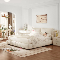 Modernes einfaches französisches Doppelbett King-Size mit High Box Storage Leder polsterung für Haupt schlafzimmer Wohnzimmer möbel