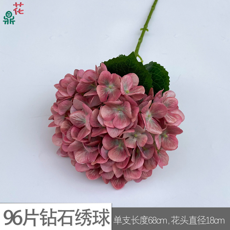 ดอกไฮเดรนเยียเพชร 96 ชิ้น GFG สีชมพูเข้ม