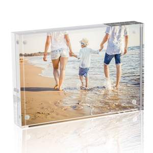 Wholesale Custom Size Double Sided Rectangular Clear Display Acrylic <b>Magnetic</b> <b>Picture</b> <b>Frames</b> Magnet Block Photo <b>Frame</b> - Product Image 1