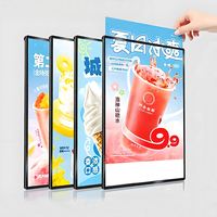 Vente en gros de boîtes lumineuses pour menus LED, verre trempé, ultra-minces, présentoirs lumineux LED sur pied, boîtes lumineuses publicitaires LED