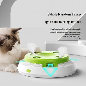 Jouet interactif automatique pour chat avec roue tournante et baguette de stimulation, jouet d'exercice durable en ABS pour chats d'intérieur - Product Image 1