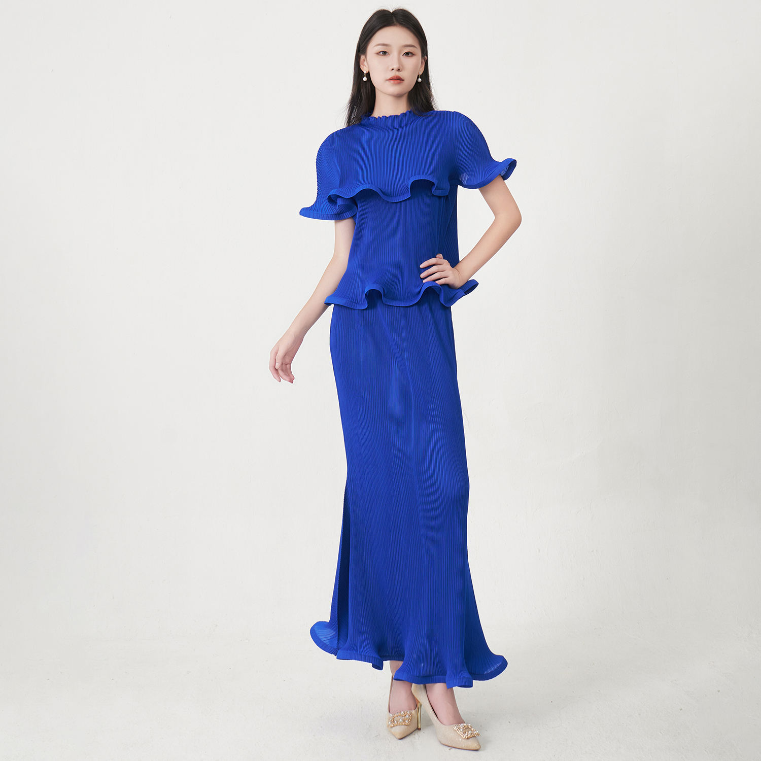 Shop Online Long Summer Dresses Korean Style Natural Waistline, Chiffon  Fabric | Alibaba.com