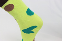 Chaussettes promotionnelles amusantes et mignonnes, style avocat, en coton peigné 200N de haute qualité, chaussettes colorées, motif et emballage personnalisés