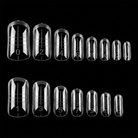 Formes à ongles doubles en acrylique transparent durable, style papillon français, pour la construction et l'extension d'ongles en polygel