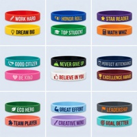 Pulsera de Silicona Personalizada con Grabado en Relieve y Relleno de Color, Libre de BPA, Paquete de 500 Unidades para Programas de Incentivos Estudiantiles