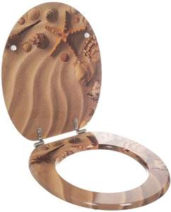 Asiento de Inodoro Redondo Moderno de Bambú y Fibra de Carbono MDF, <span class=keywords><strong>Tapa</strong></span> de Inodoro de Madera con Cierre Suave, Patrón Impreso, Accesorios de Baño Personalizados OEM - Product Image 1