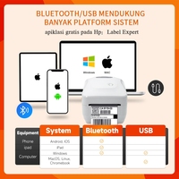 Printer Barcode AiYin 4x6 Hitam Putih A6 Nirkabel untuk Label Pengiriman dengan Tempat Kertas Besar dan Kertas Label