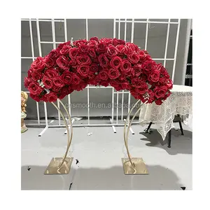 Hochzeit Red Rose Flower Runner Garland Künstliche Blume Hochzeit Tisch dekoration Zum Verkauf