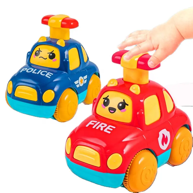 Mainan mesin api inersia untuk anak laki-laki, mainan anak mesin api, mobil polisi belakang inersia 3, teka-teki mobil tekan punggung, inersia, untuk anak laki-laki, grosir
