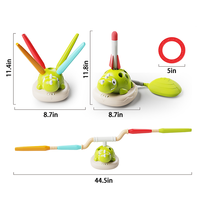 MILI Ensemble de jouets de sport d'extérieur 3-en-1 Dinosaure : Lanceur de fusées télécommandé, jeu de lancer d'anneaux et corde à sauter avec musique pour enfants