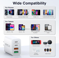Adaptateur Secteur 40W avec 2 Ports USB-C et 2 Ports USB, Tête de Chargement Rapide 4 Ports Universelle pour Téléphone Portable, Chargeur Mural Portable