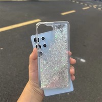 Casing HP Transparan Lembut TPU PC dengan Glitter Pasir Mewah untuk Samsung Galaxy S26 S25 S24 S23 S22 Plus Ultra A17