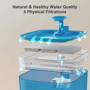 Fontaine à eau pour animaux de compagnie de 2,2 L, ultra silencieuse, alimentation USB, filtration en 4 étapes, niveau d'eau visible pour chats et chiens - Product Image 4