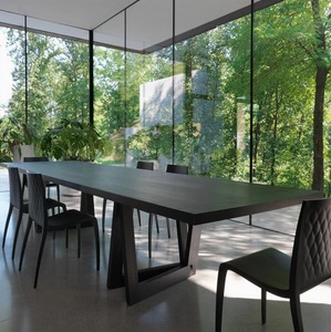 La mesa grande de tablero de madera maciza de diseñador simple y vintage, la opción ideal para reuniones de negocios y trabajo de oficina. - Product Image 2