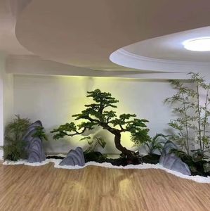 مجموعة كبيرة داخلية/خارجية من بونساي الاصطناعي ديكور أنيق محاكاة بلاستيكية زهور زينة جدارية - Product Image 5