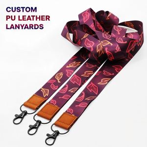 Llaveros Personalizados de Cuero de Alta Calidad con Transferencia Térmica, Cordones de Poliéster Sublimados a Todo Color, Regalo Promocional - Product Image 1