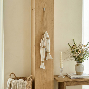 Mediterranean Style Wooden Fish <b>Wall</b> Hanging Decoration Striped Design Home <b>Decor</b> Hanging Ornament - Product Image 3