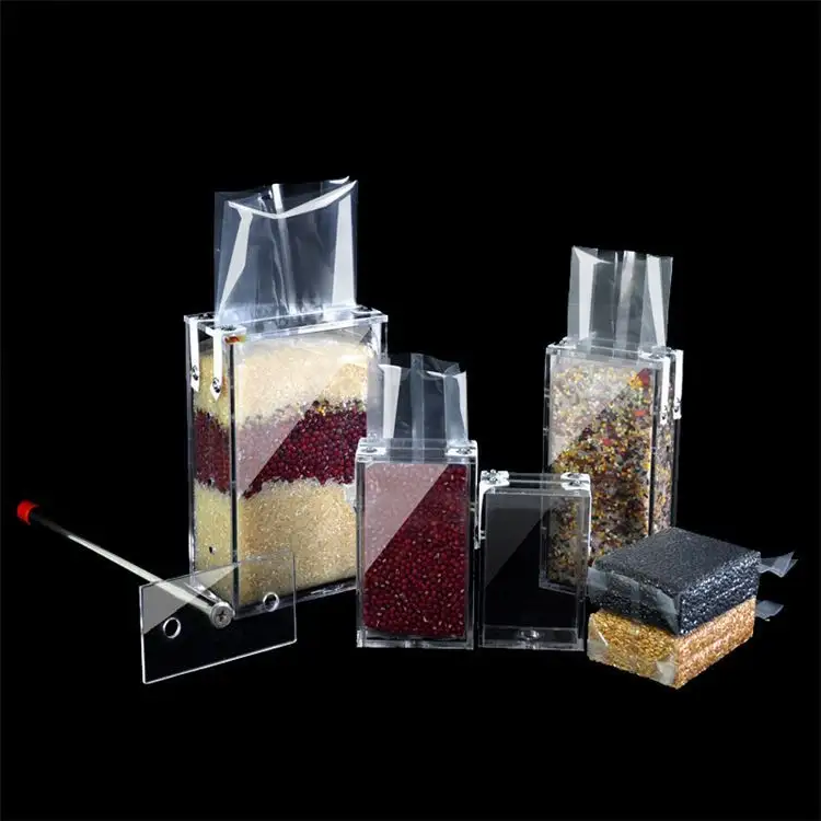 Boîte d'emballage de sac de poinçon de panneau acrylique de vente directe d'usine 1KG moule de brique de riz