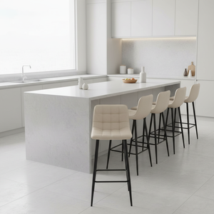 Tabourets de bar, chaises de comptoir, chaise haute en velours <span class=keywords><strong>gris</strong></span>, luxe, douceur, pour salle à manger, îlot de <span class=keywords><strong>cuisine</strong></span>, tabourets de bar pour <span class=keywords><strong>cuisine</strong></span> - Product Image 4