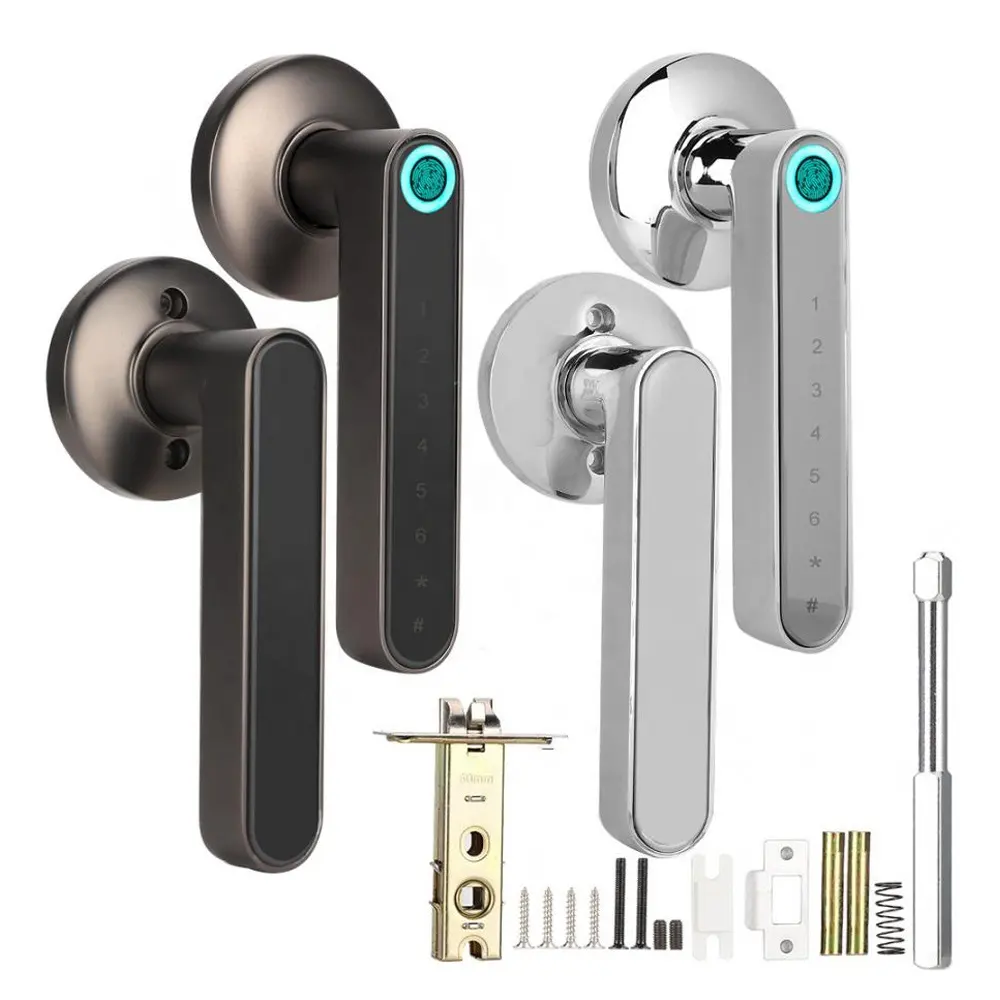 WAFU WF-016 Smart Fingerprint Door Lock Keyless Rechargeable Security Door Lock Smart Indoor Wooden Door Security Handle Lock