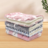 Couverture pour animaux de compagnie en polaire et flanelle épaisse et moelleuse, personnalisée, pour l'hiver, avec un design imprimé mignon pour petits animaux, lit pour chien