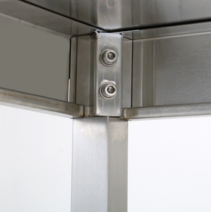 <b>Stainless</b> <b>Steel</b> Square Tube Worktable with Adjustable Height, Backsplash & Undershelf | Commercial Kitchen Food Prep <b>Workbench</b> - Product Image 4