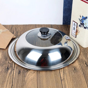 Tapa de Olla de Acero Inoxidable, Vidrio Templado Transparente, 28CM-40CM, Tapa Combinada para Wok de Cocina - Product Image 1