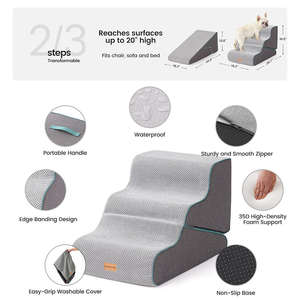 Accessoires pour chiens personnalisés : Rampe d'accès réversible antidérapante pour animaux de compagnie, idéale pour l'intérieur et pour accéder au lit - Product Image 2