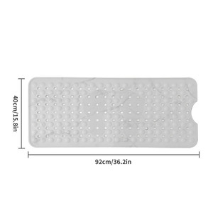 Alfombrilla de silicona para bañera y ducha, revestimiento antideslizante para el interior del baño, ventosas y orificios de drenaje para frotar los pies - Product Image 2