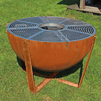 Grill de camping portable en acier corten, barbecue robuste