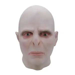 High Quality Cosplay Props Harry Movie Voldemort Hood Horror Thriller Bald Latex Mask